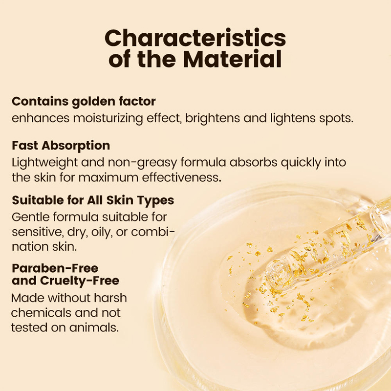 OEM ODM Anti-Aging Serum With 24K Gold And Niacinamide Brightening And Moisturizing Face Essence Private Label Skincare Product