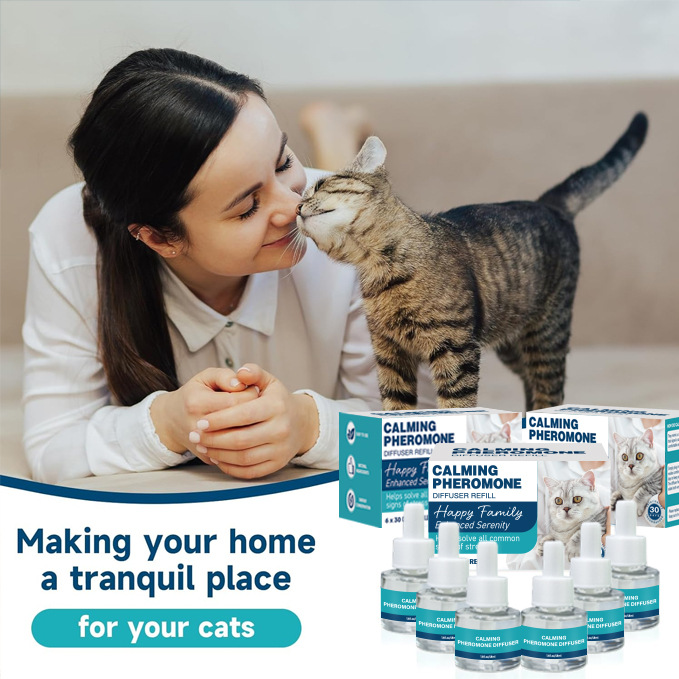 Instant Delivery 6-Pack Cat Calming Liquid Emotion Soothing Anxiety Relief Set Supplement