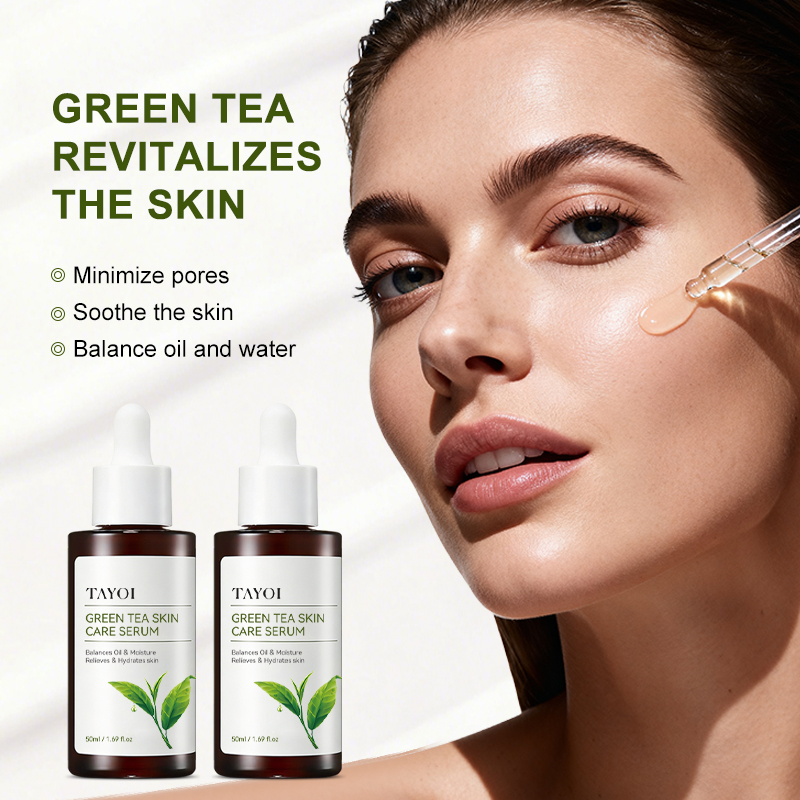 High Quality Powerful Antioxidant Face Essence Sebum Regulating Pores Purifying Balance Oil Green Tea Face Serum