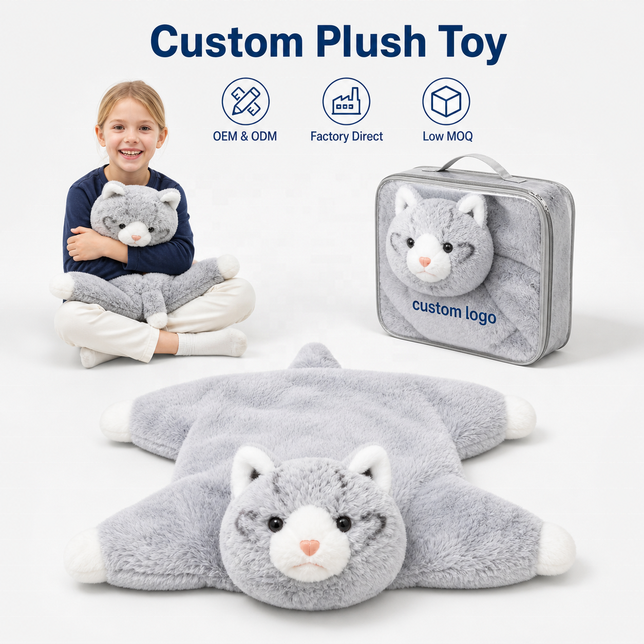 5Lbs Weighted Lap Cat For Kids Calming Comforting Relief Custom Plush Toy Weighted Stuffed Animals For Anxiety