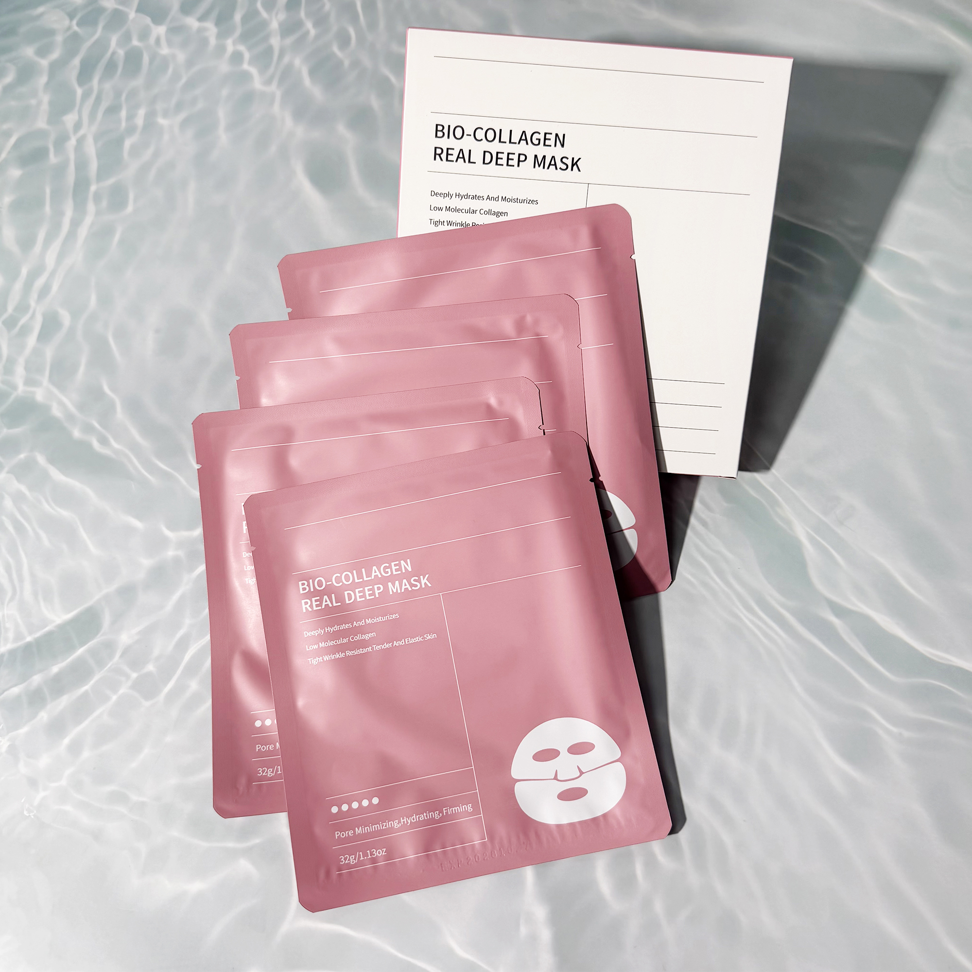 Bio-Collagen Sheet Face Mask Bulk-Pore Minimizing Nourishing Glow for Women All Skin Types