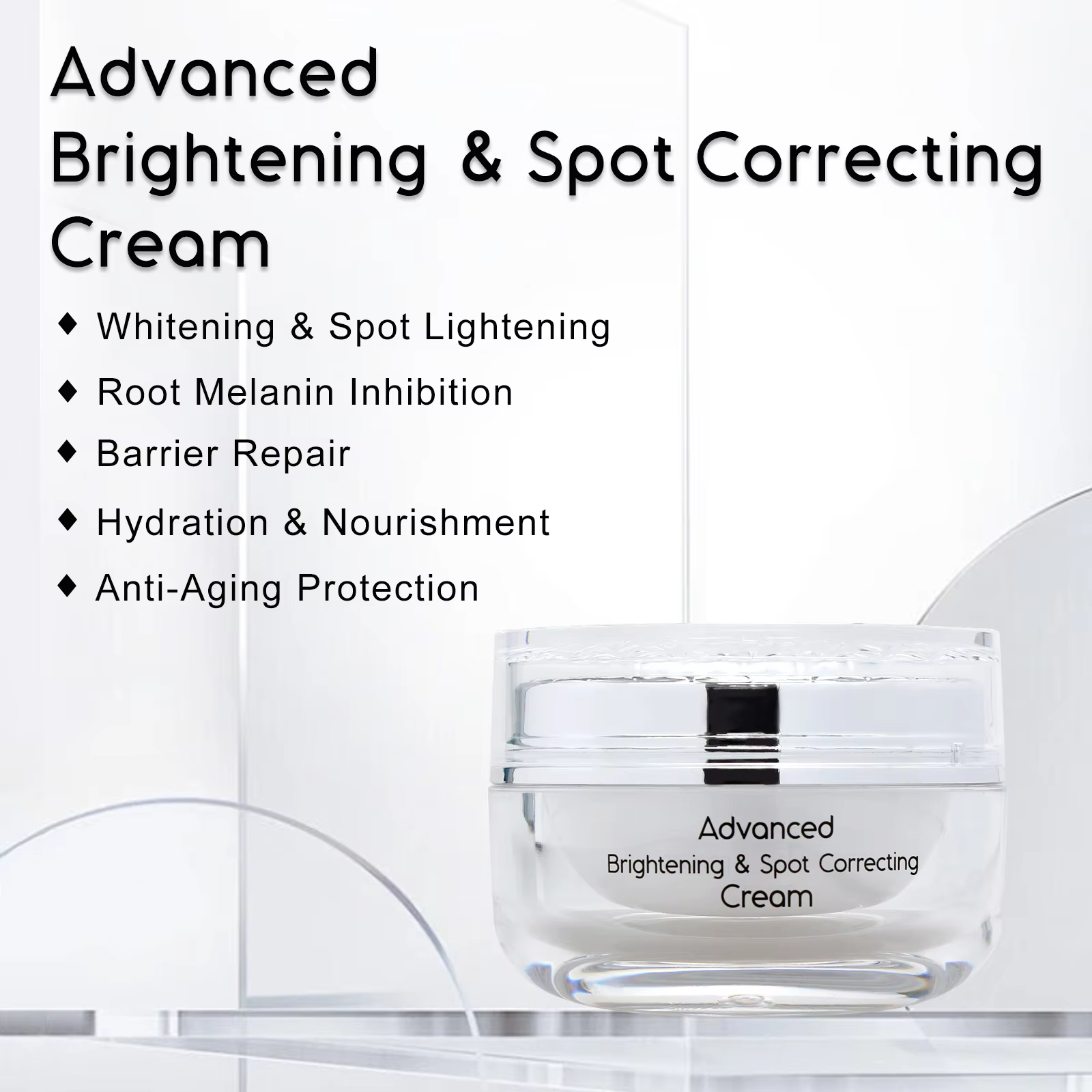 Private Label Whitening Cream Glycerin Pigmentation Reduction Moisturizing Not Greasy Advanced Brightening Anti-Aging Cream