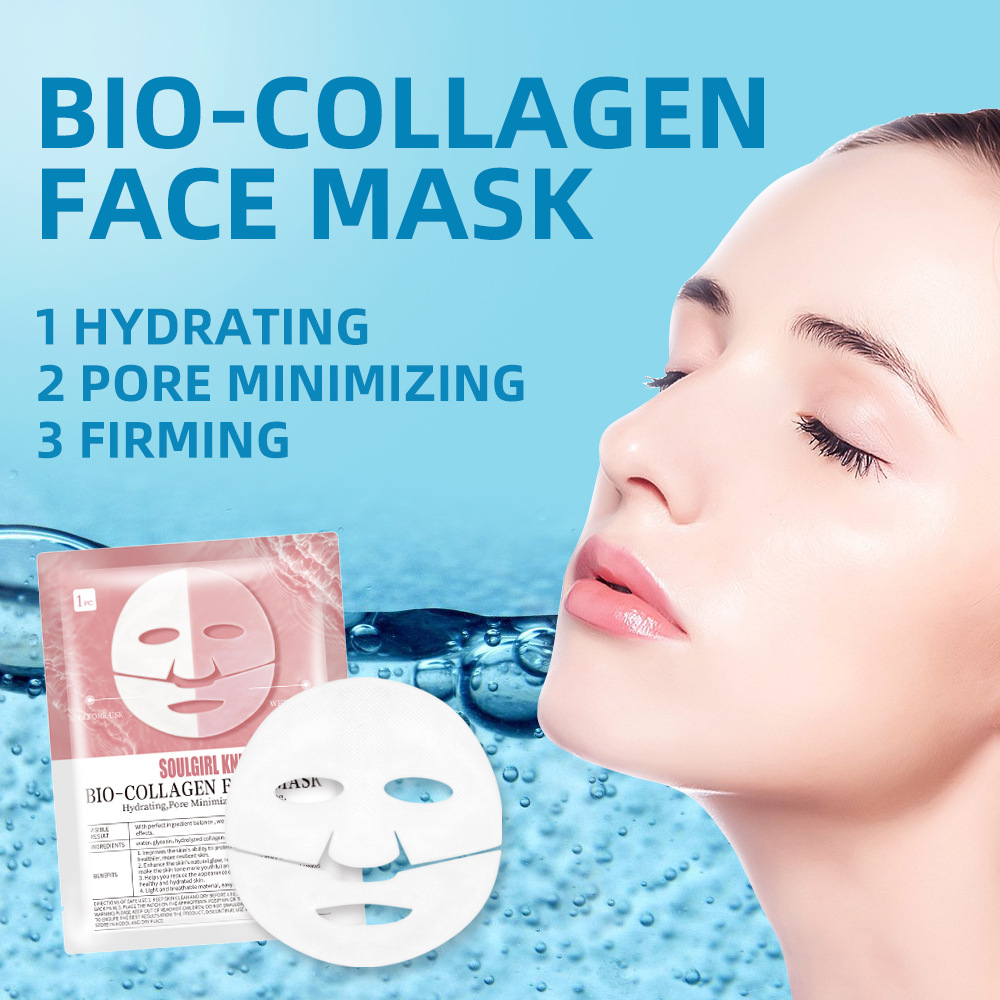 Split White Collagen Face Mask for Hydration Firming Lifting &amp; Pore Minimizing-Cross-Border Wholesale