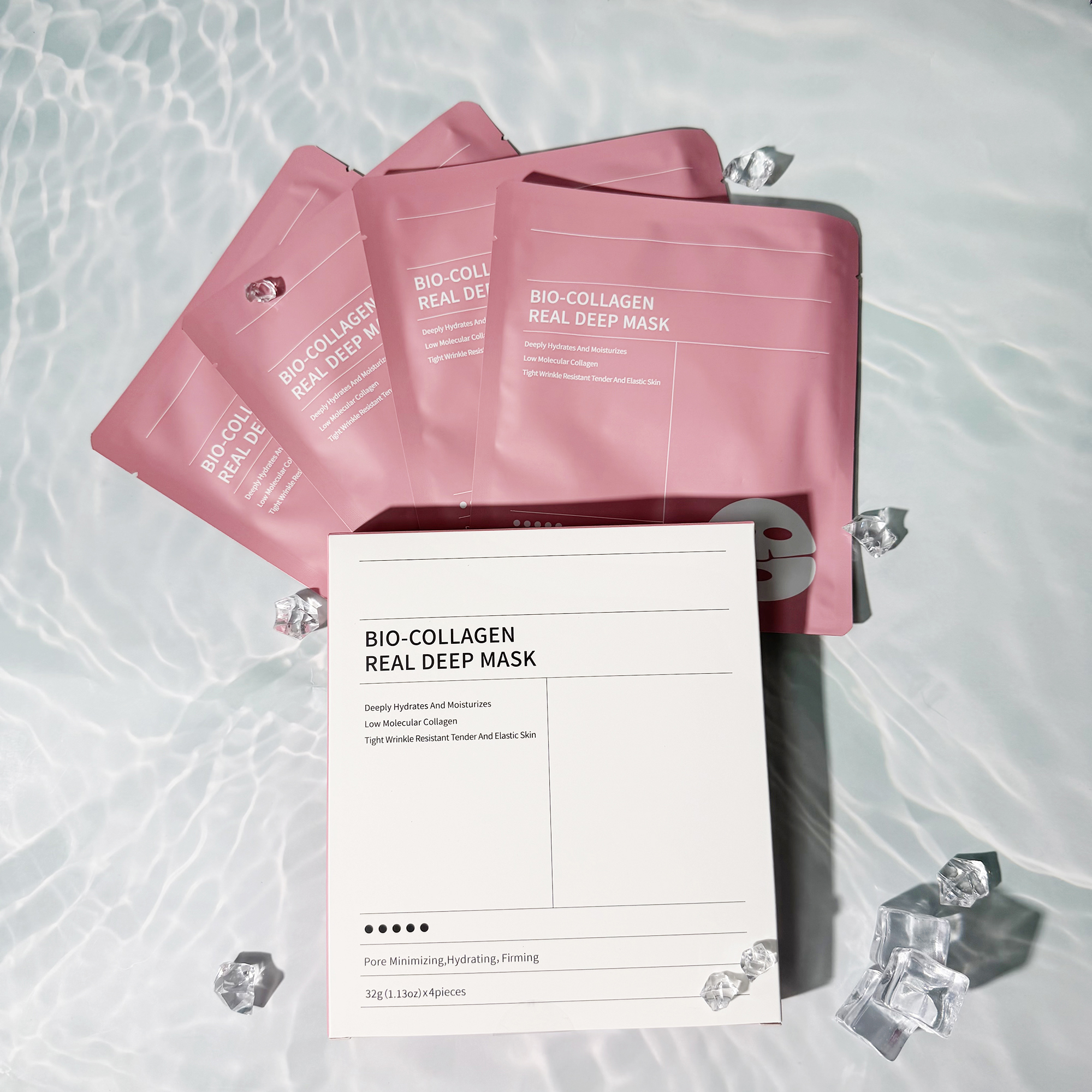 Bio-Collagen Sheet Face Mask Bulk-Pore Minimizing Nourishing Glow for Women All Skin Types