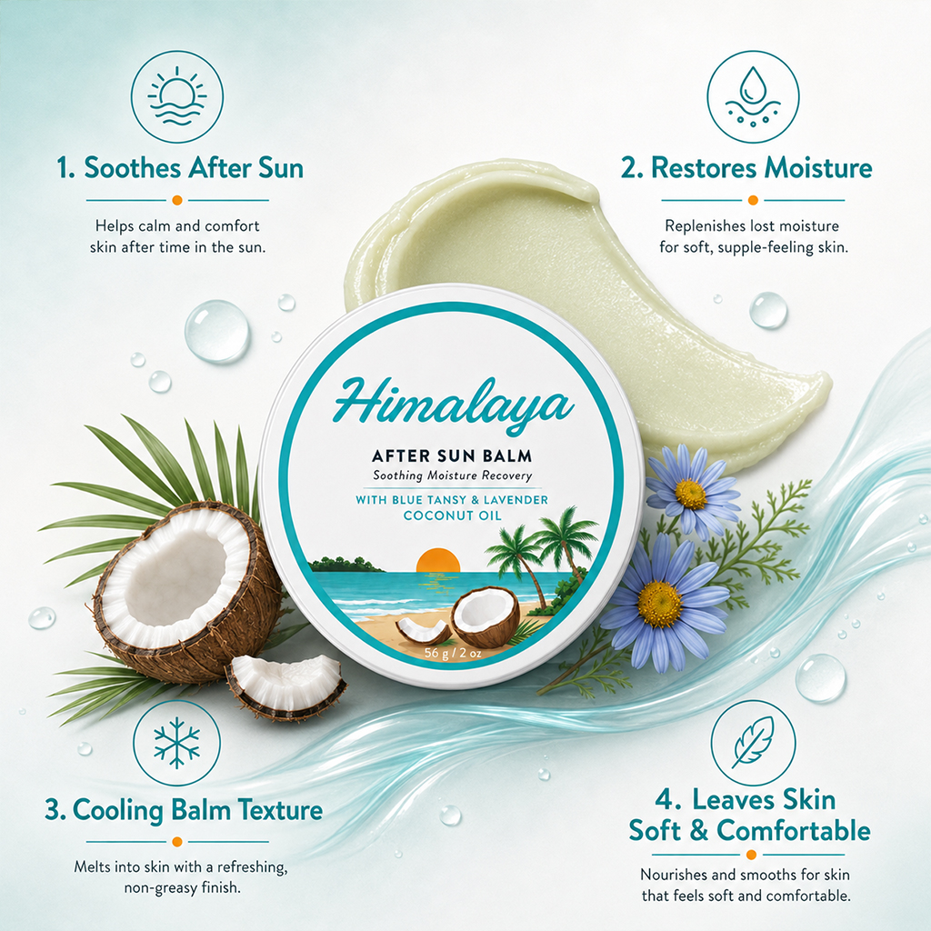 Private Label After Sun Repair Uv Damaged Calming Soothing Moisturizing Hydrating Soothing Sunburn Relief Aftersun Balm