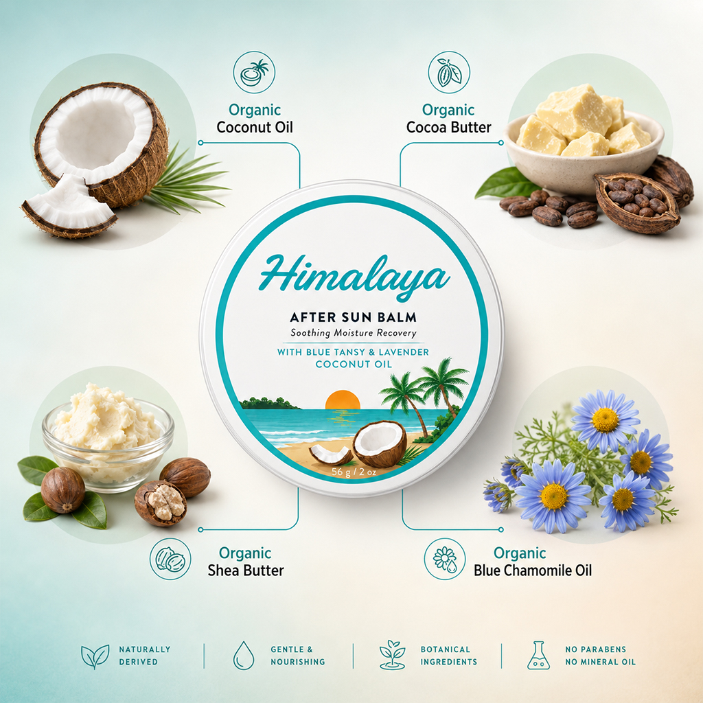 Private Label After Sun Repair Uv Damaged Calming Soothing Moisturizing Hydrating Soothing Sunburn Relief Aftersun Balm