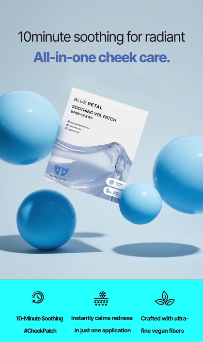 Blue Petal Cooling Hydrogel cheek Patch Soothing Calming Spot Patch Redness Relief Trouble Care Sensitive Skin Barrier Recovery