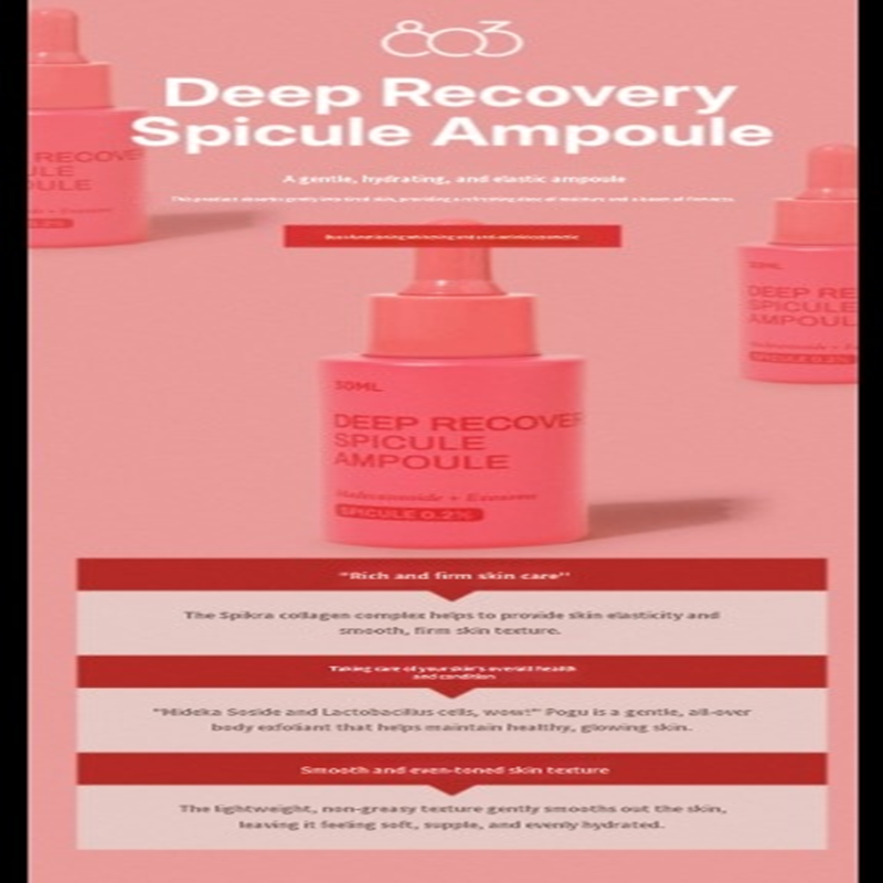 Korean Deep Recovery Spicule Ampoule-Intensive Repair Essence for Skin Barrier Wrinkle Reduction &amp; Renewal
