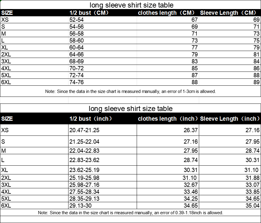 Size Chart Information