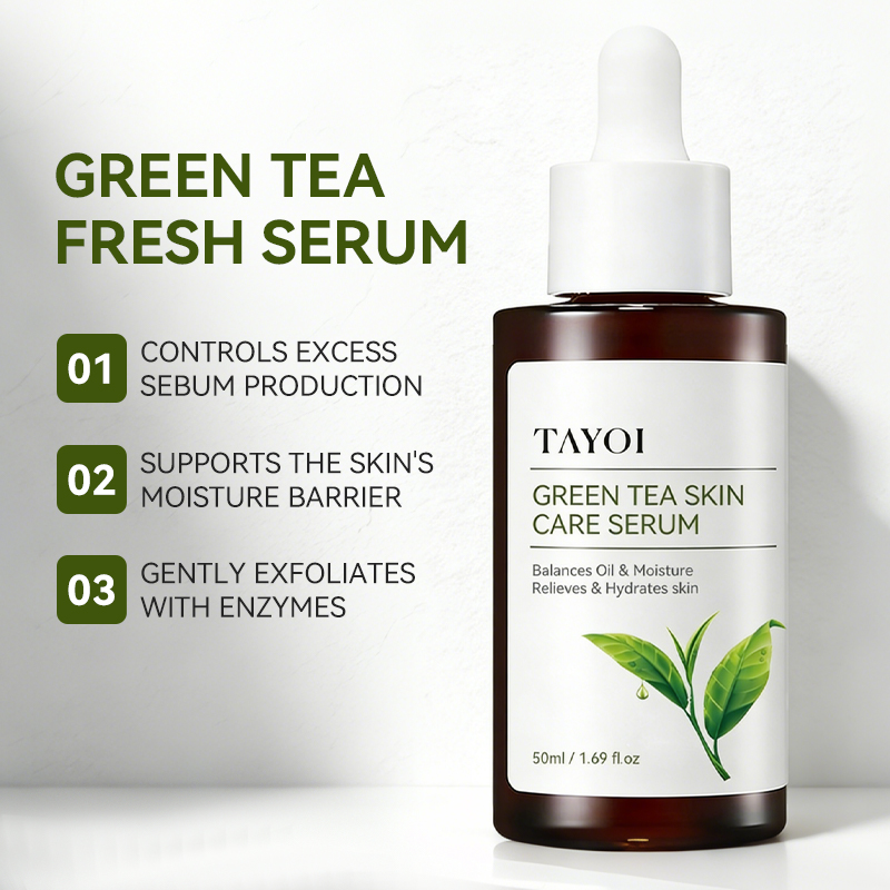High Quality Powerful Antioxidant Face Essence Sebum Regulating Pores Purifying Balance Oil Green Tea Face Serum