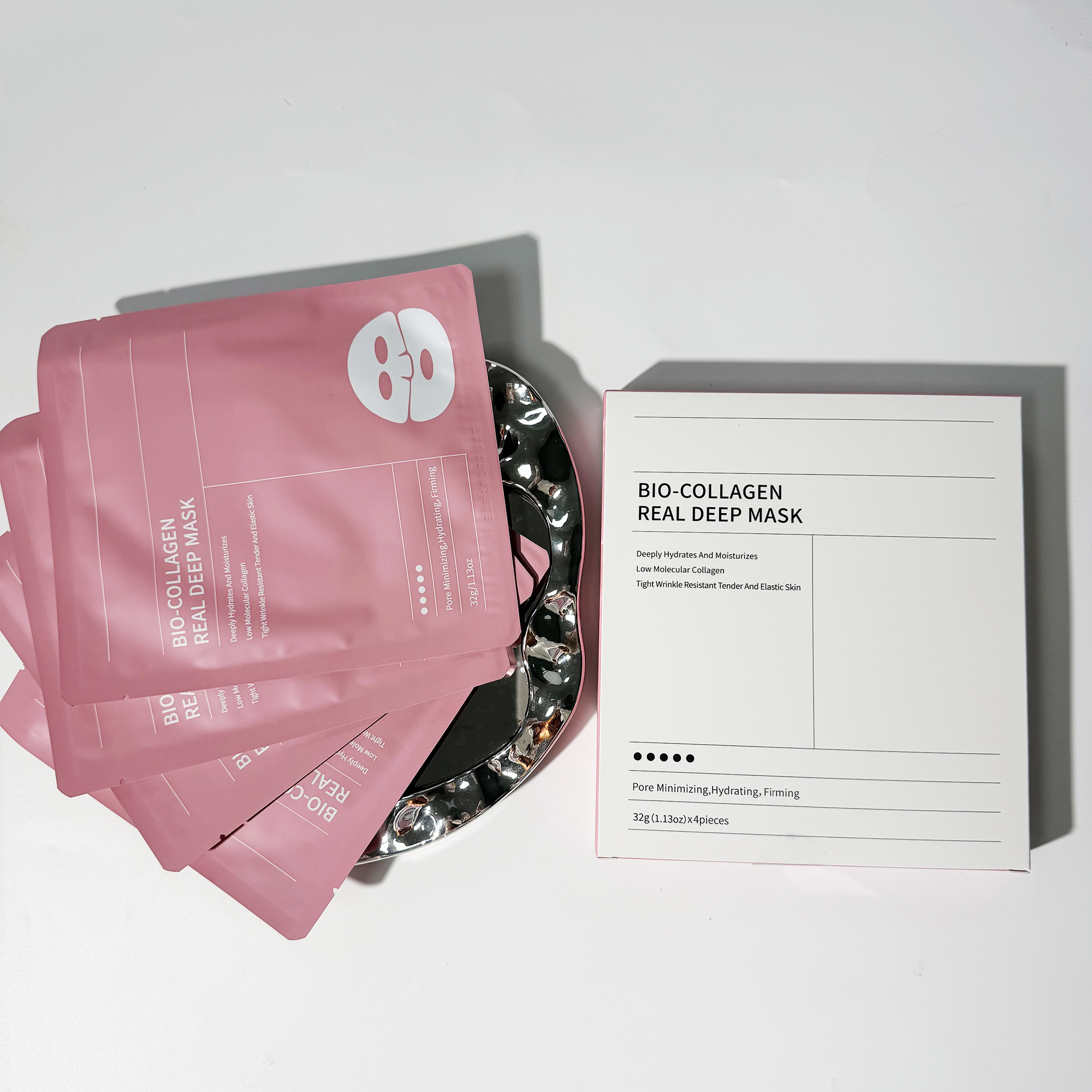 Bio-Collagen Sheet Face Mask Bulk-Pore Minimizing Nourishing Glow for Women All Skin Types