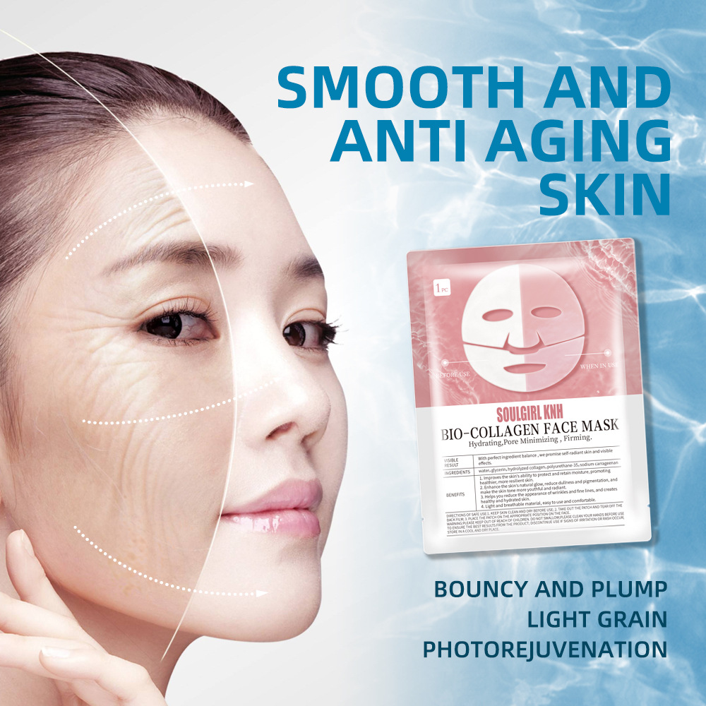 Split White Collagen Face Mask for Hydration Firming Lifting &amp; Pore Minimizing-Cross-Border Wholesale