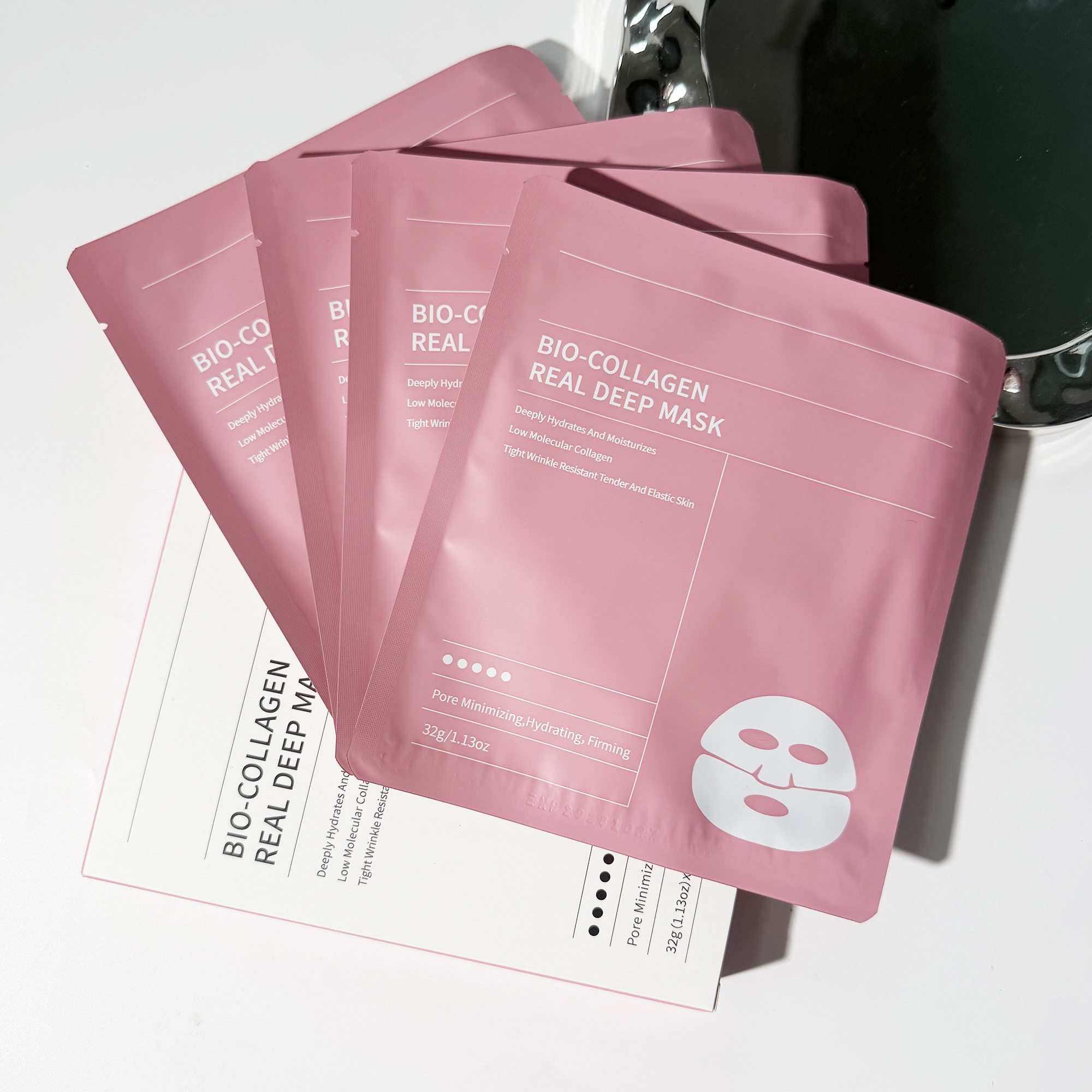 Bio-Collagen Sheet Face Mask Bulk-Pore Minimizing Nourishing Glow for Women All Skin Types