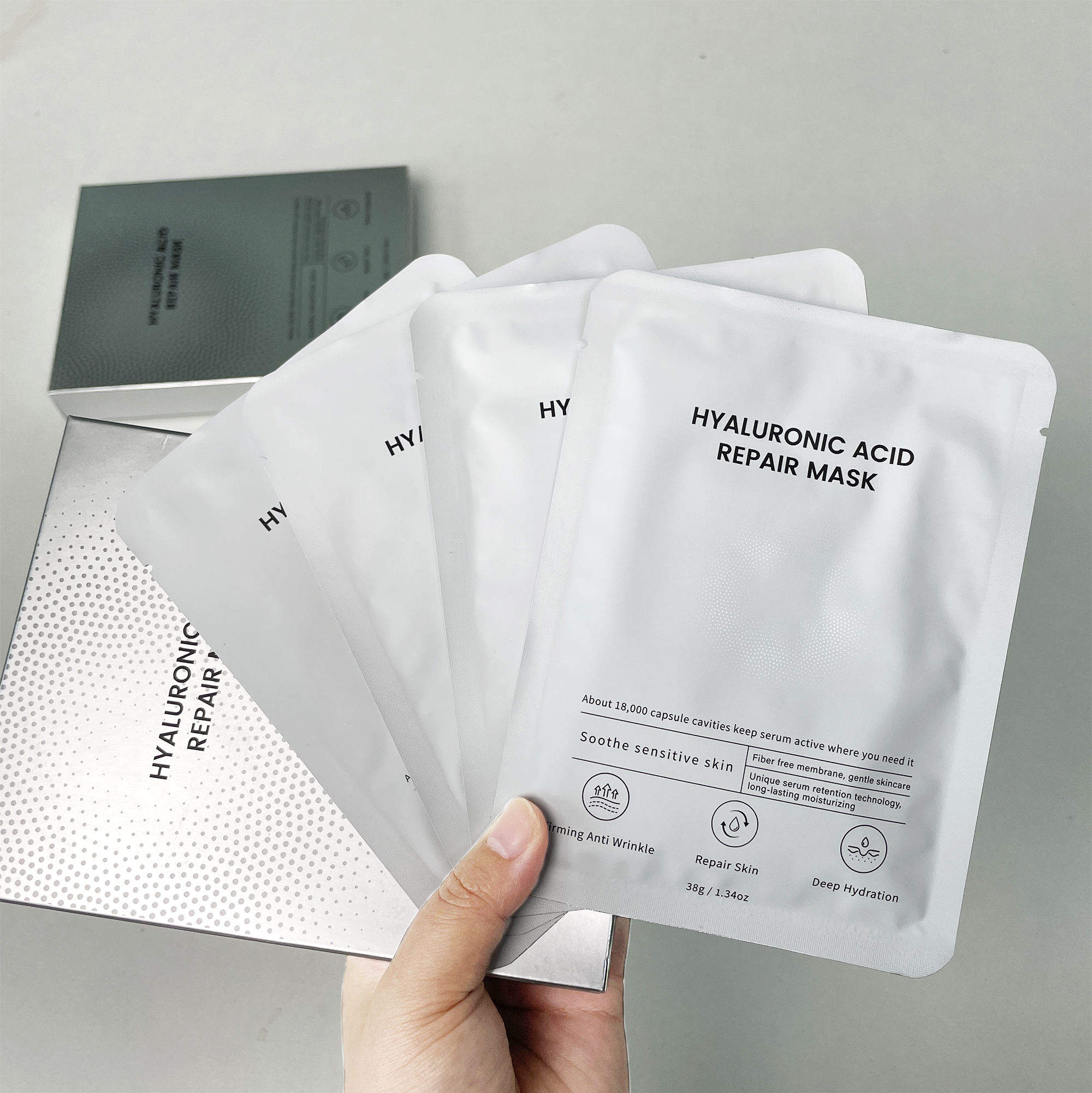 ODM OEM Hyaluronic Acid Repair Deep Hydration Calming Sensitive Skin 18000 Capsule Cavities Serum Locking Travel Size Face