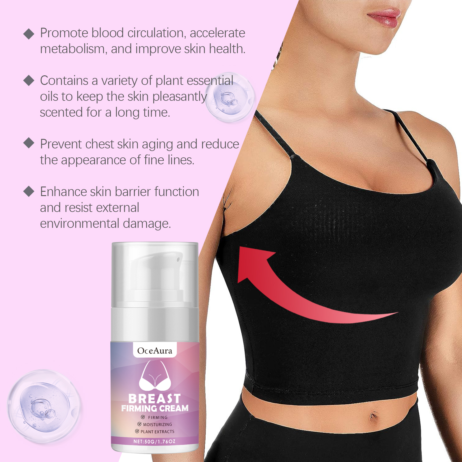 Breast Firming Care Cream, Breast Firming and Firming Breast Skin Massage Nourishing and Lifting Cream