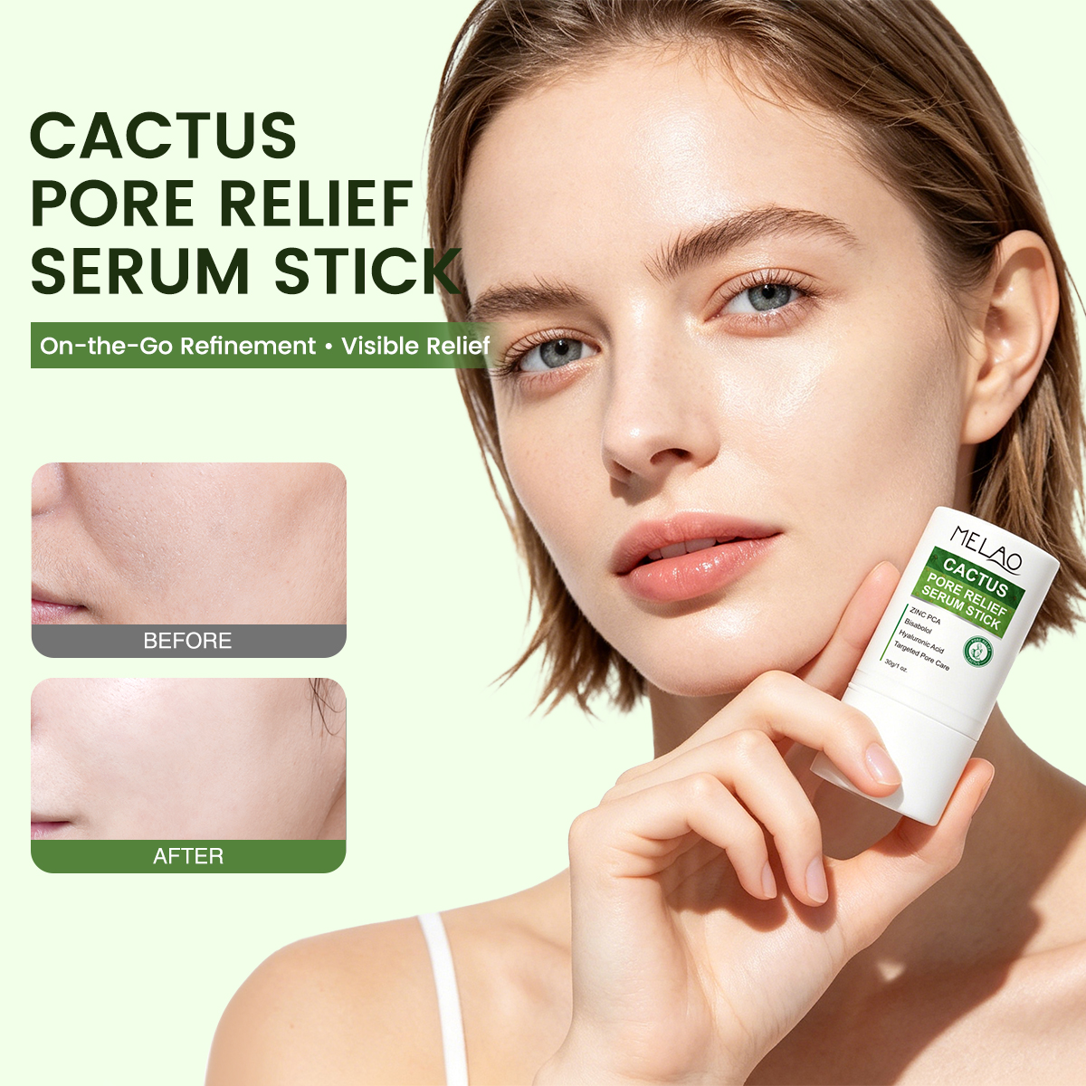 OEM ODM Long Lasting Oil Control Moisturizing Pore Minimizing Smooth Skin Serum Cactus Pore Soothing Serum Stick