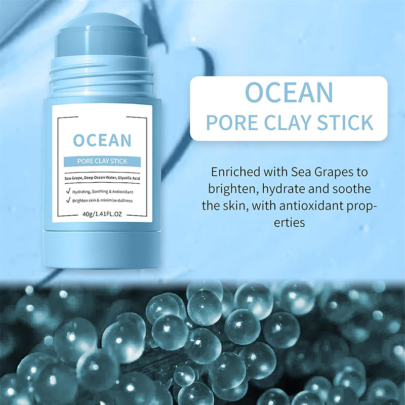 40g Organic Face Care Mask Deep Cleaning Brighten Skin Minimize Dullness Ocean Pore Clay Stick