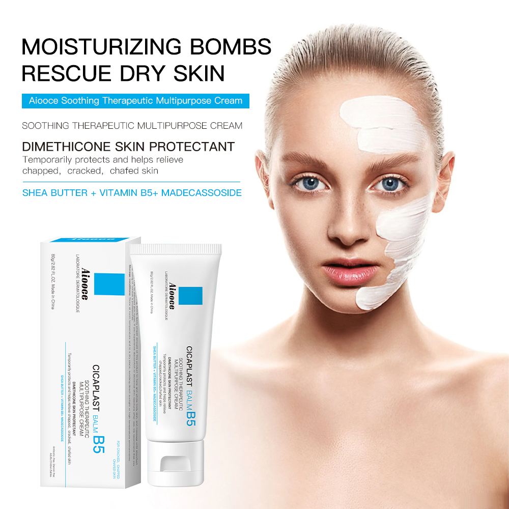 Aiooce B5 Herbal Vegan Centella Asiatica Anti-Aging Soothing Day Use Facial Cream For All Skin Types Redness &amp; Dryness Relief