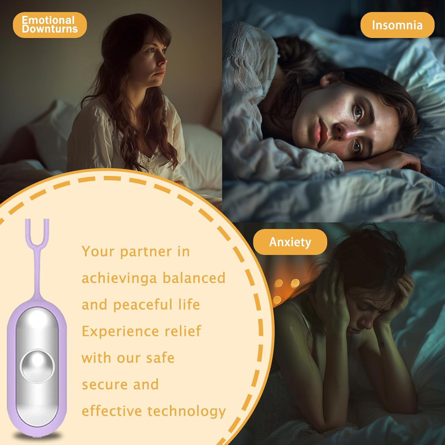 Home Use Handheld Microcurrent Sleep Aid Device Holding Instrument For Nighttime Anxiety Relief Healthcare Supply