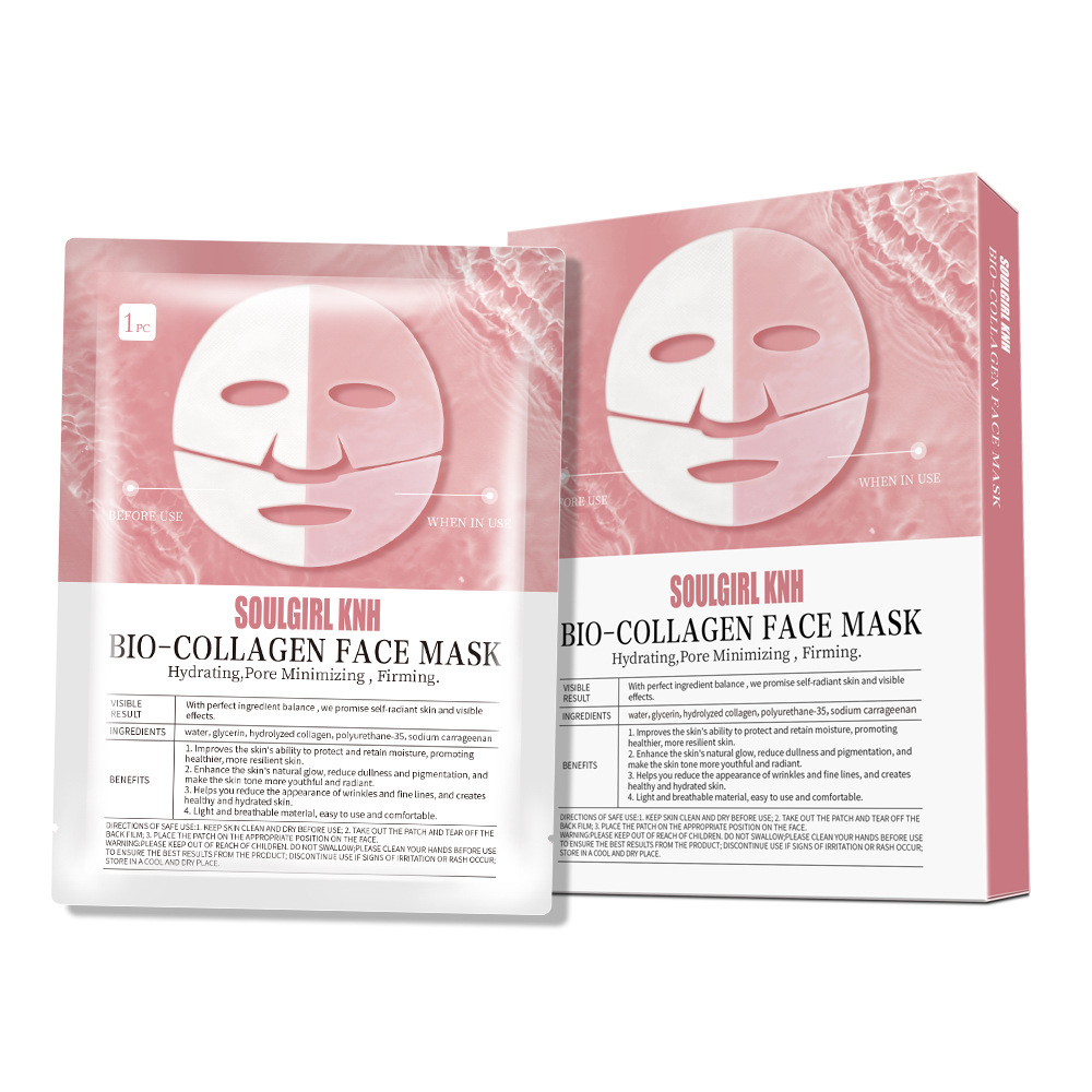 Split White Collagen Face Mask for Hydration Firming Lifting &amp; Pore Minimizing-Cross-Border Wholesale