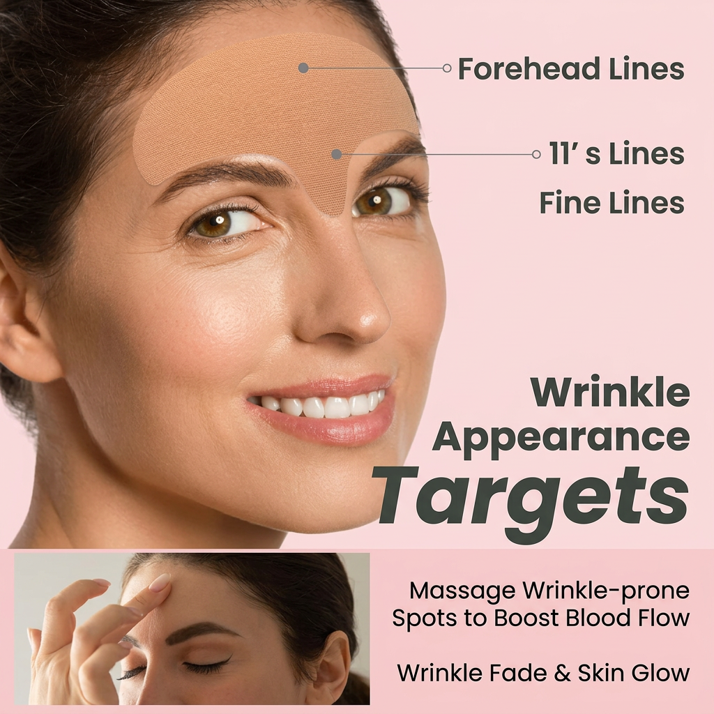 Wrinkle Tapes For Forehead Hypoallergenic Adhesive Infused Collagen,hyaluronic Acid, Peptide Overnight Wrinkle Reducer
