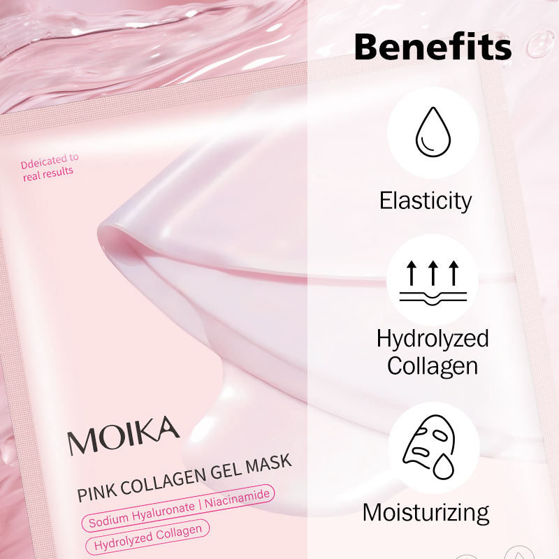Pink Collagen Gel Mask Jelly Facial Mask Hydrating Overnight Elasticity Firming Pore Minimizing for All Skin Types