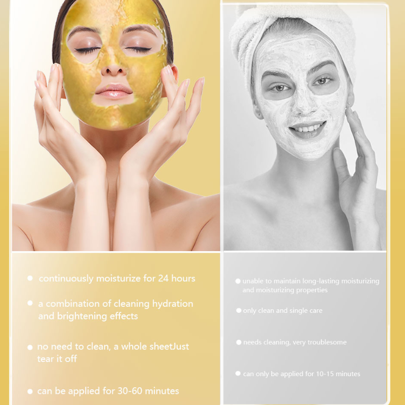 A Box of 6 24K Gold Collagen Gel Masks. Anti-wrinkle and Firming, Deeply Moisturizing and Pore-minimizing Jelly Gel Face Masks