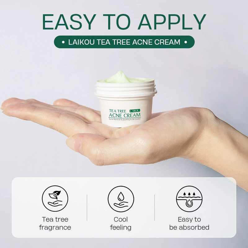 LAIKOU Nourishing Tea Tree Extract Blackhead Removal Pore Shrinking Anti-Acne Gel Face Cream Pore Minimizer Serum