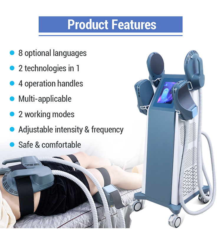 Promotion 2 / 4 Handles Skin Firming Muscle Stimulator Butt Lifting Body Building Neo Machine with Pelvic Floor Optional