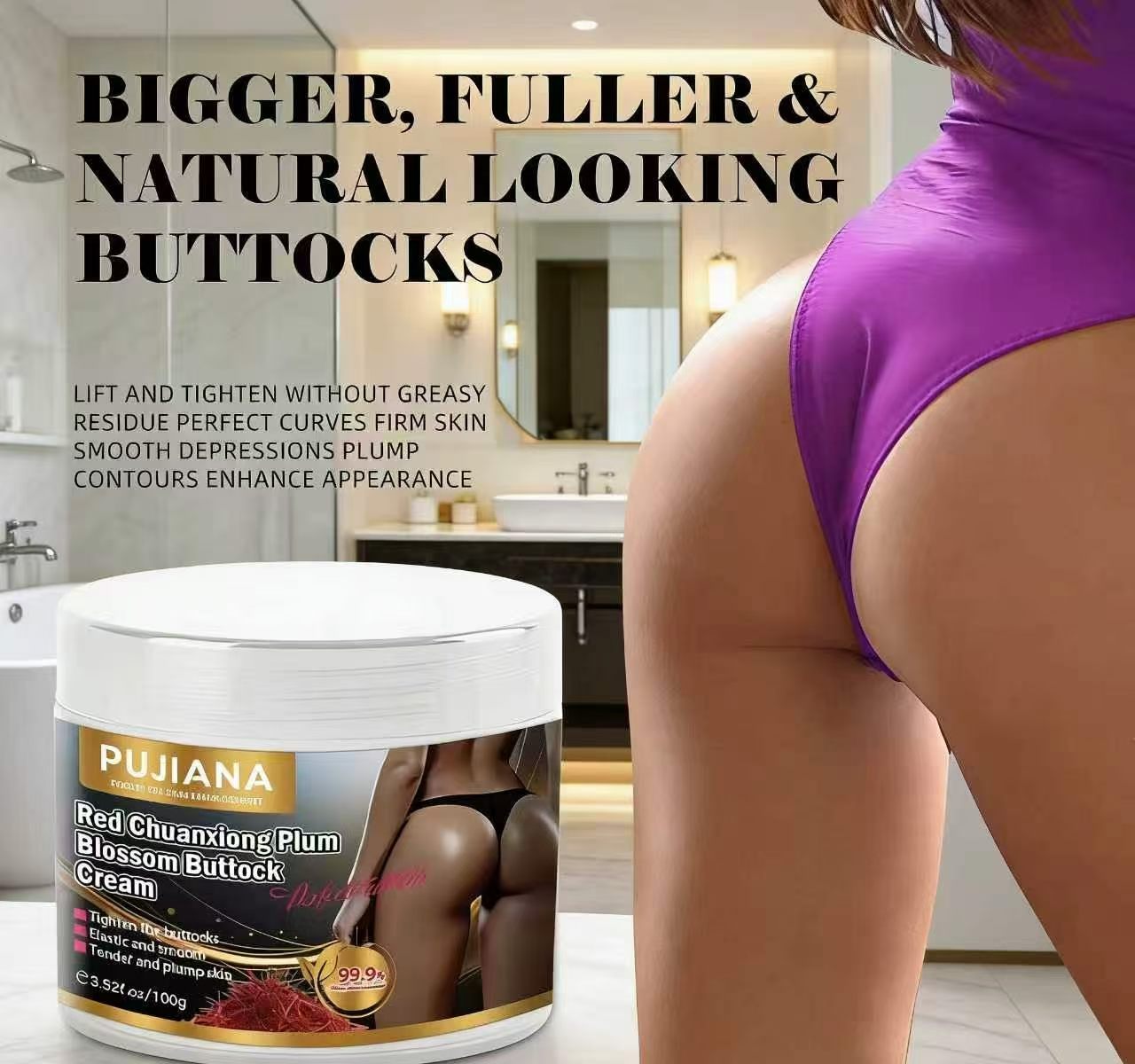 RTS Pjiana Hip Lifting Cream for Home Care Salon Fitness Shaping Repair Natural Buttock Firming Plumping Enhancement Body Cream