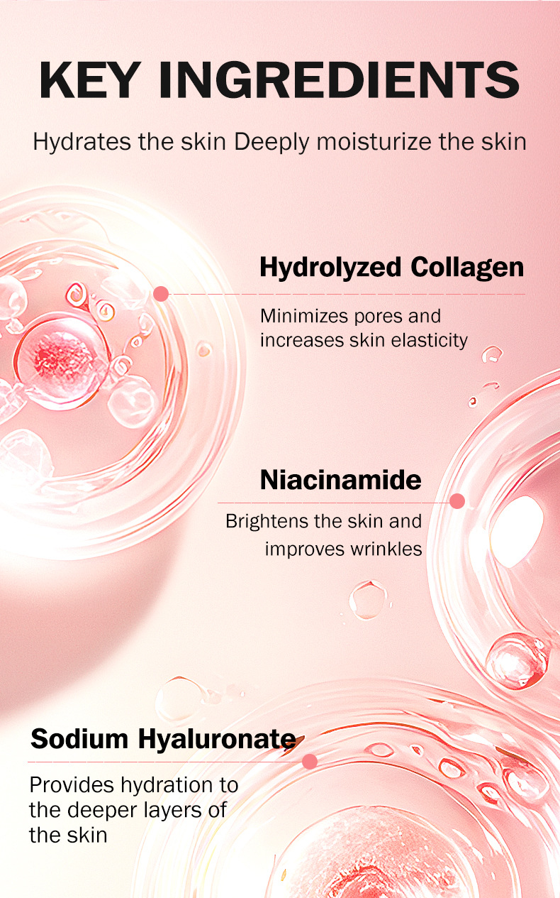 Pink Collagen Gel Mask Jelly Facial Mask Hydrating Overnight Elasticity Firming Pore Minimizing for All Skin Types