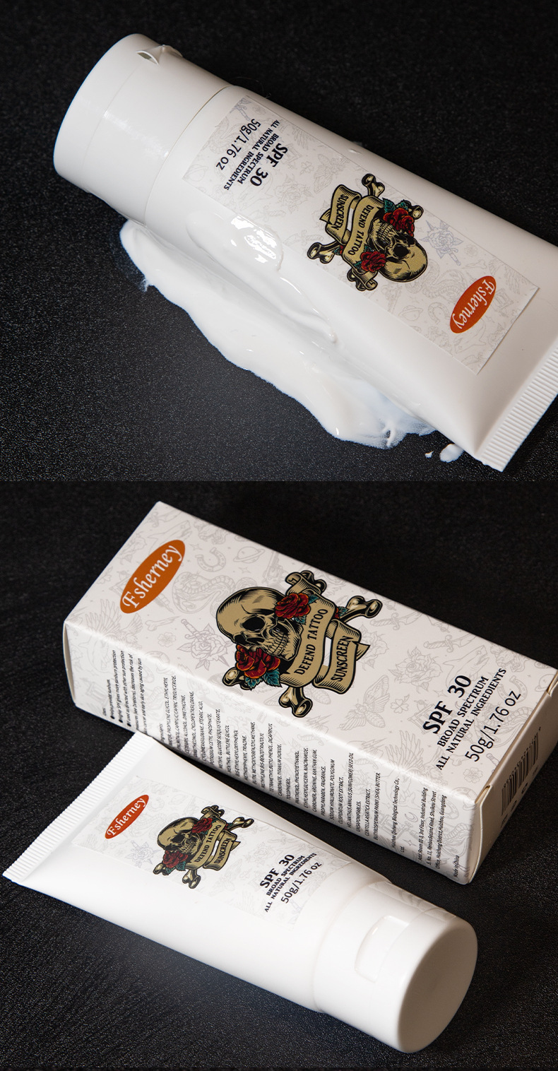 OEM Tattoo Care UVA/UVB Protection SPF 30+ Sunscreen Tattoo Aftercare SPF 50 Sunscreen Lotion