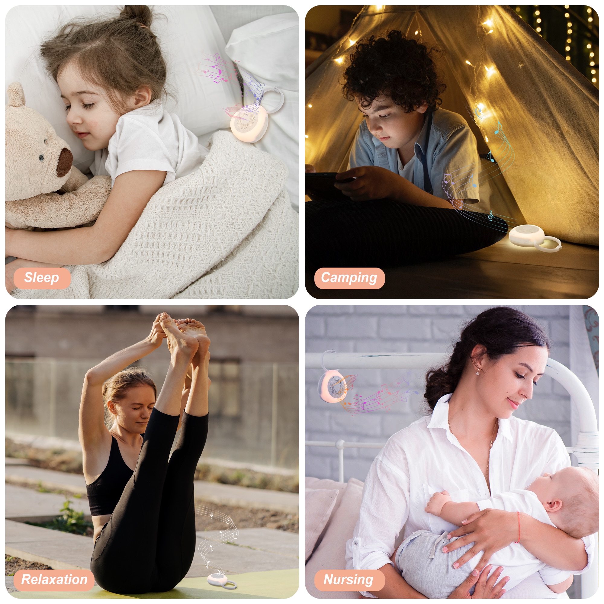 New Small White Noise Soothing Sound Machine Nature Sound Machine the Original Shh Calming Sound Machine Baby Sleep Night Light