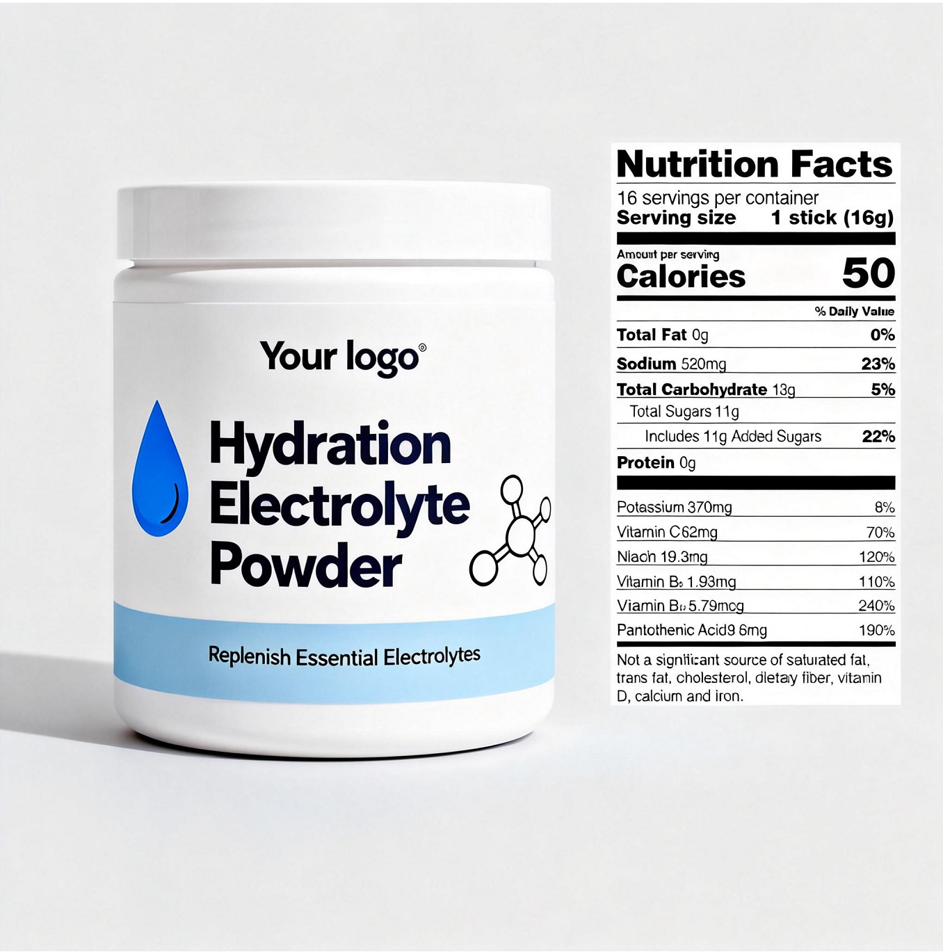Hydration Electrolyte Powder Packets | Watermelon Flavor Stick Drink Mix | Energy &amp; Vitamin Support