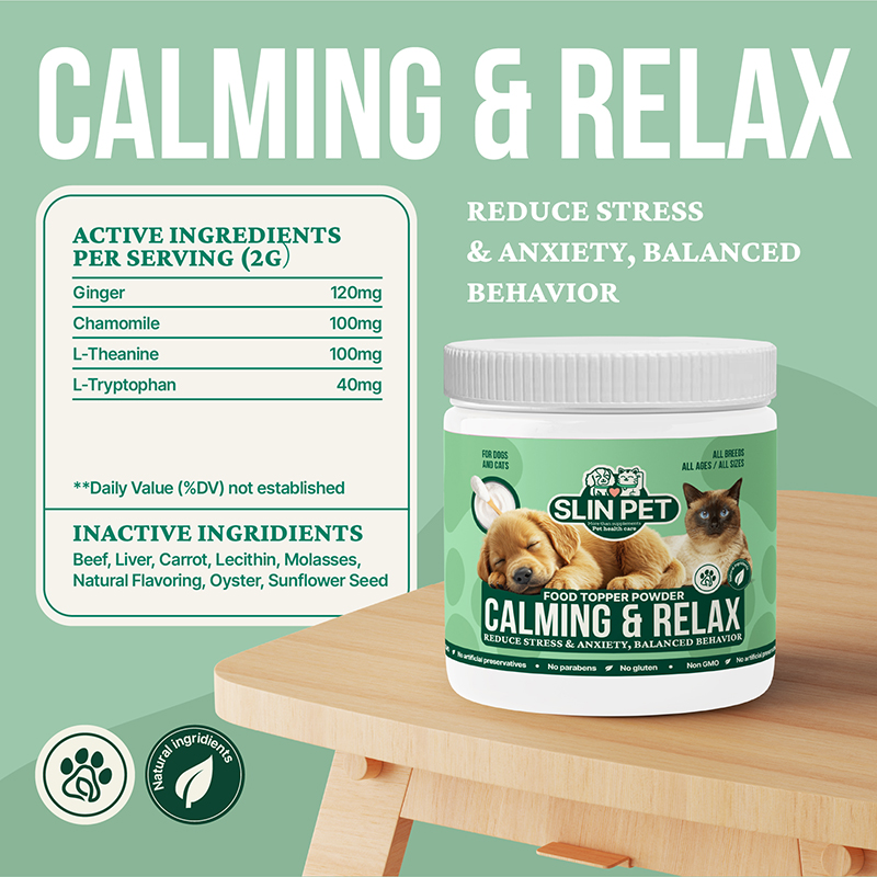 Pet OEMODM Healthcare Nutrition Supplements to Reduce Stress &amp; Anxiety in Calming &amp; Relax Powder