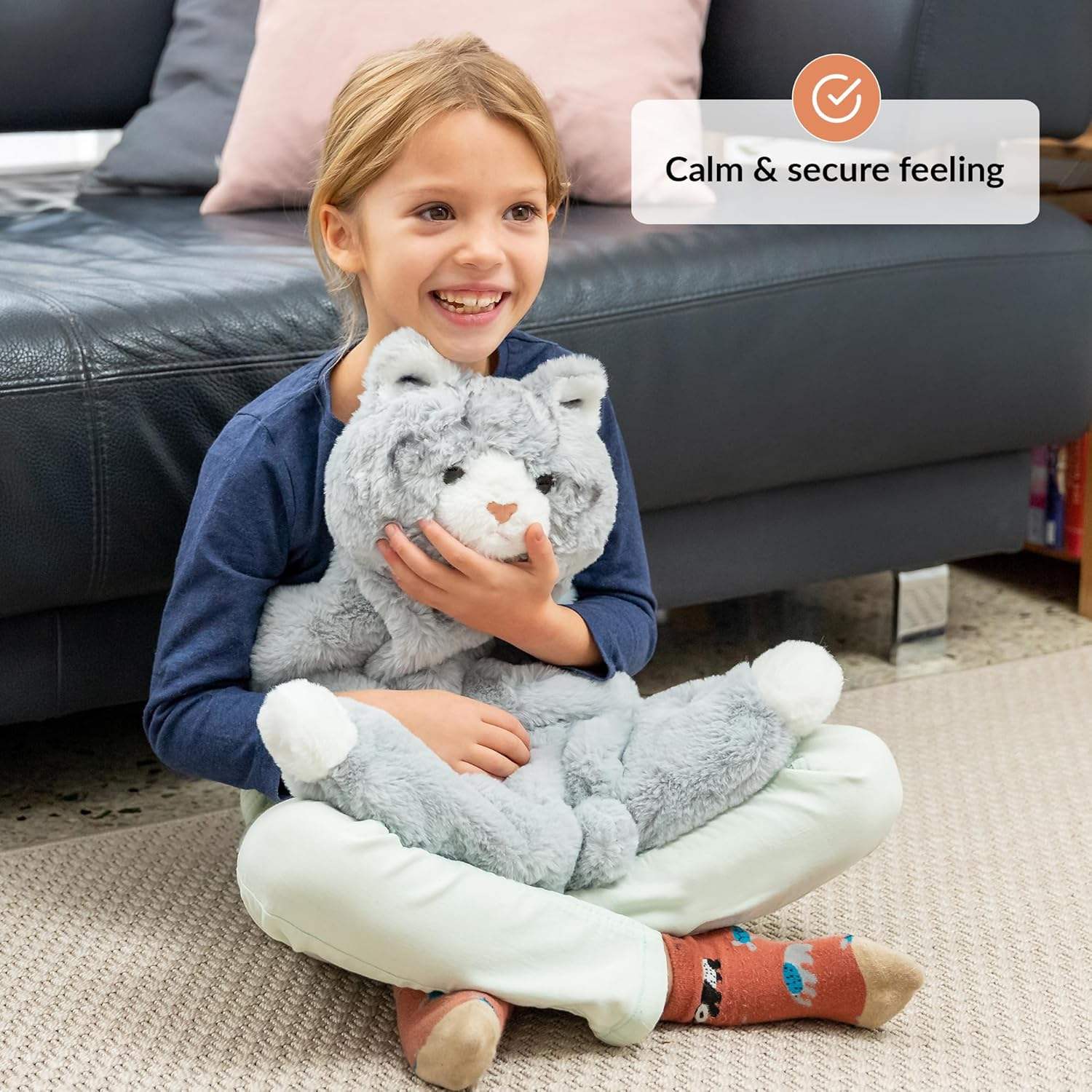 5Lbs Weighted Lap Cat For Kids Calming Comforting Relief Custom Plush Toy Weighted Stuffed Animals For Anxiety
