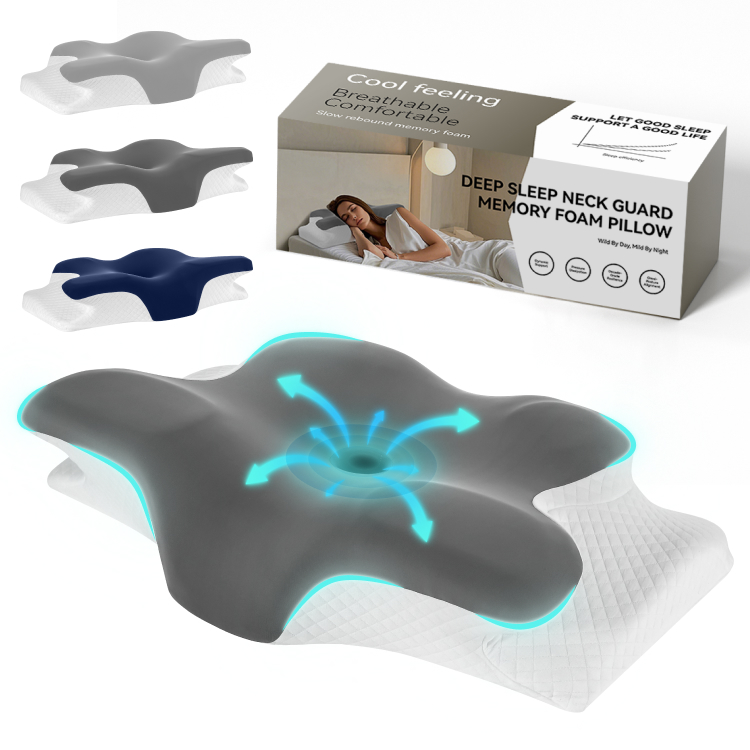 Comfortable Sleep Odorless Ergonomic Memory Foam Butterfly Cervical Pillow Orthopedic Bed Sleeping Pillows For Sleeping