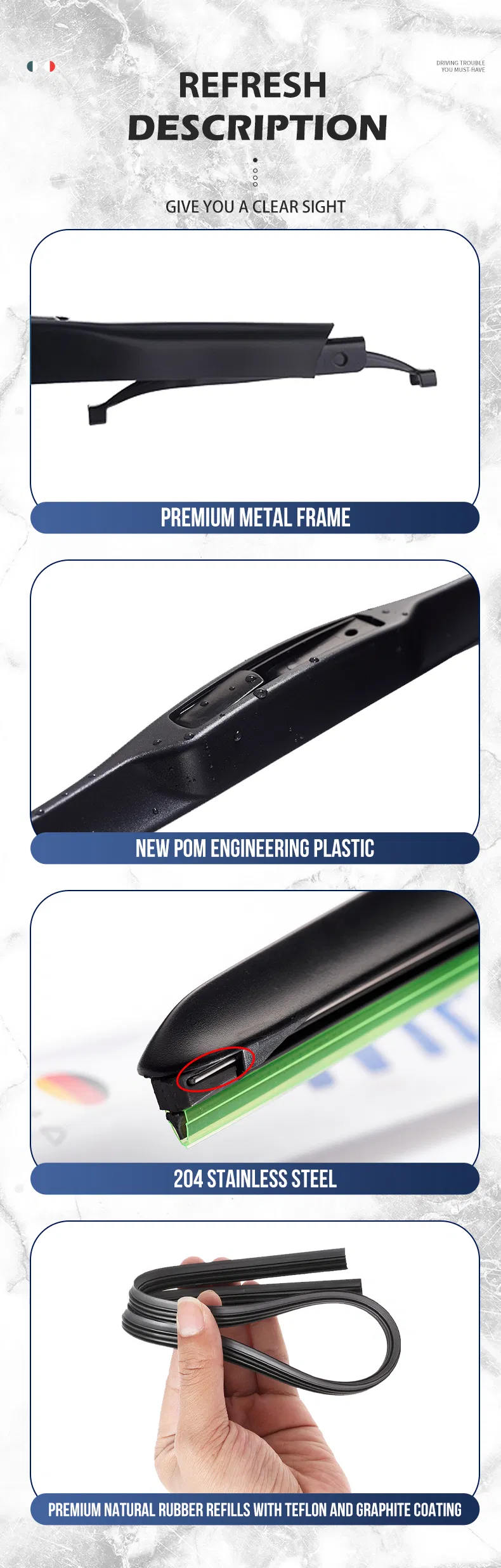 Hybrid Windshield Wipers Detail 1