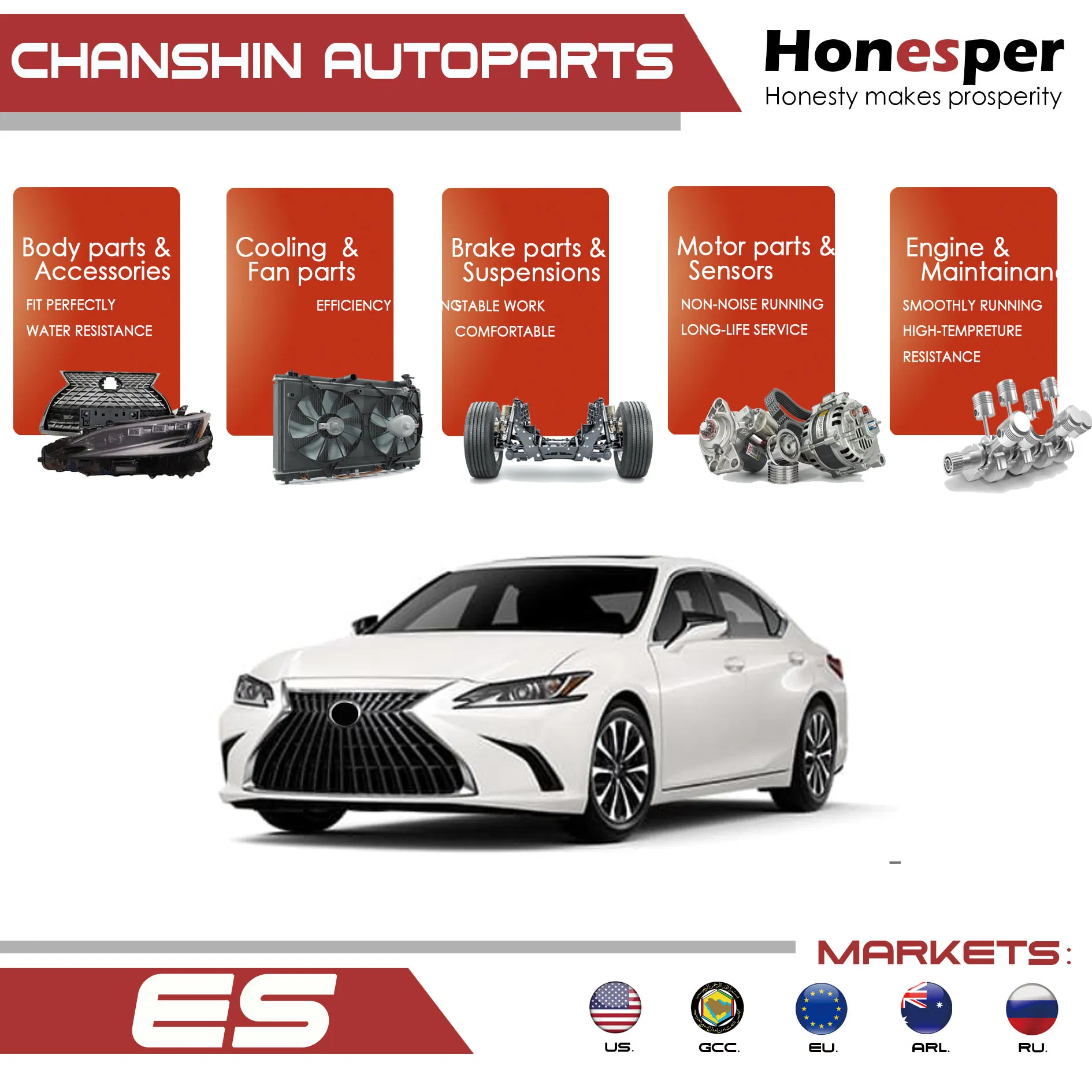 Wholesale Car Spare Parts Auto Part Suspension Parts Engine Parts Body Part Car Accessories for Lexus Es 2018-