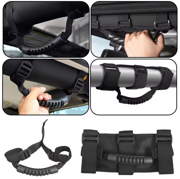 Polyester Car Interior Roof Handle with Hook Loop Tapes Car Accessories for Parts off-Road Safety Grip Handle Belt