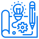 Concept design and industrial design process step icon