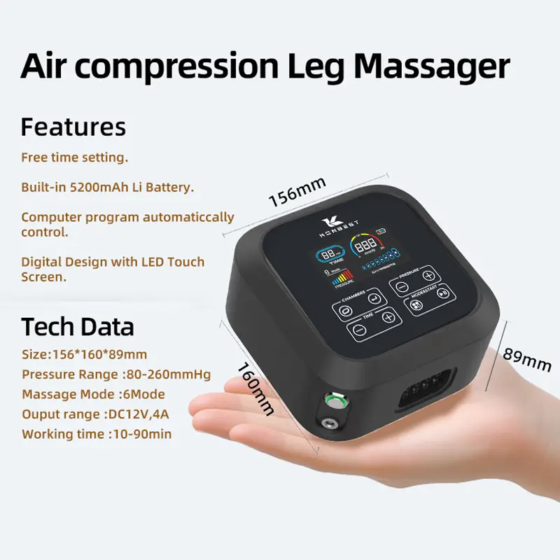 Discount 2026 New Arrival Air Compression Leg Massager Model 9890K-E– Dual Leg/One Leg Optional, Colored LCD, Detachable Motor Supplier, Factories