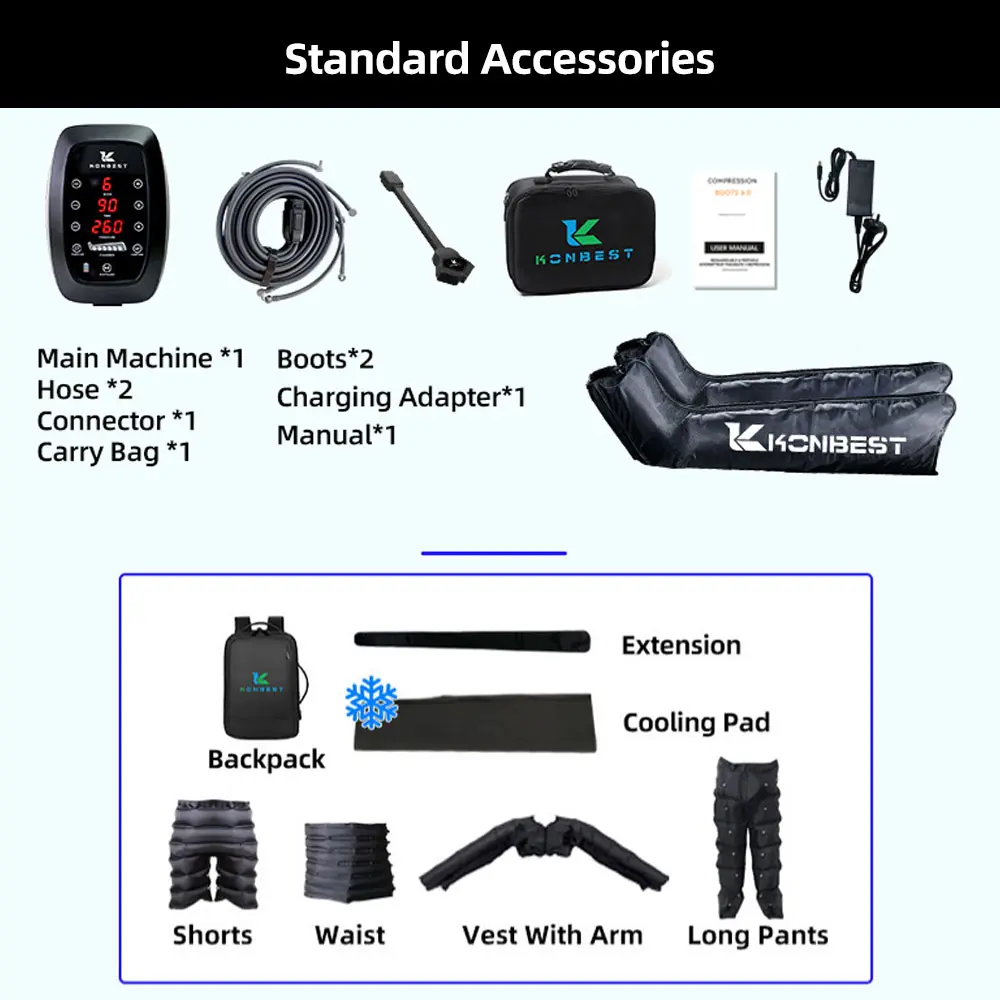 Discount 2026 New Arrival Air Compression Leg Massager Model 9690K-B– Dual Leg/One Leg Optional, Colored LCD, Detachable Motor Suppliers, Factories