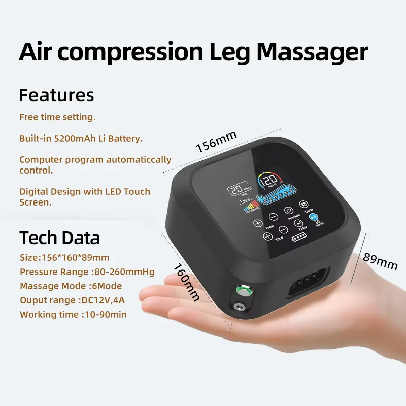 OEM 2026 New Arrival Air Compression Leg Massager Model 9690K-E– Dual Leg/One Leg Optional, Colored LCD, Detachable Motor Manufacturer, Suppliers
