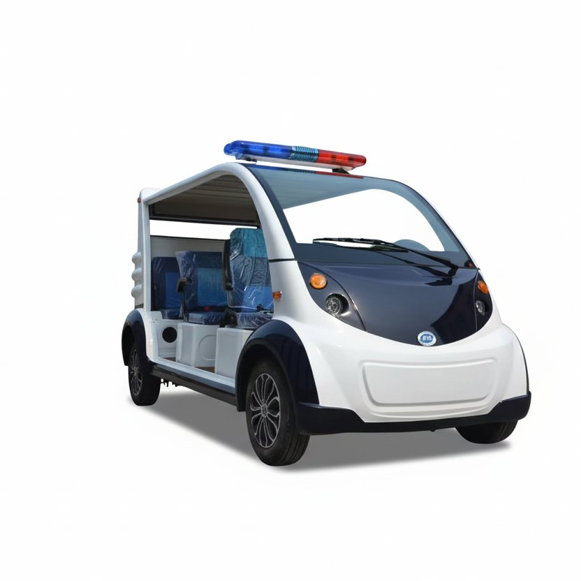 8-Seat 72V سيارة دورية كهربائية للأمن سيارة دورية للأمن للمجتمع والمصنع