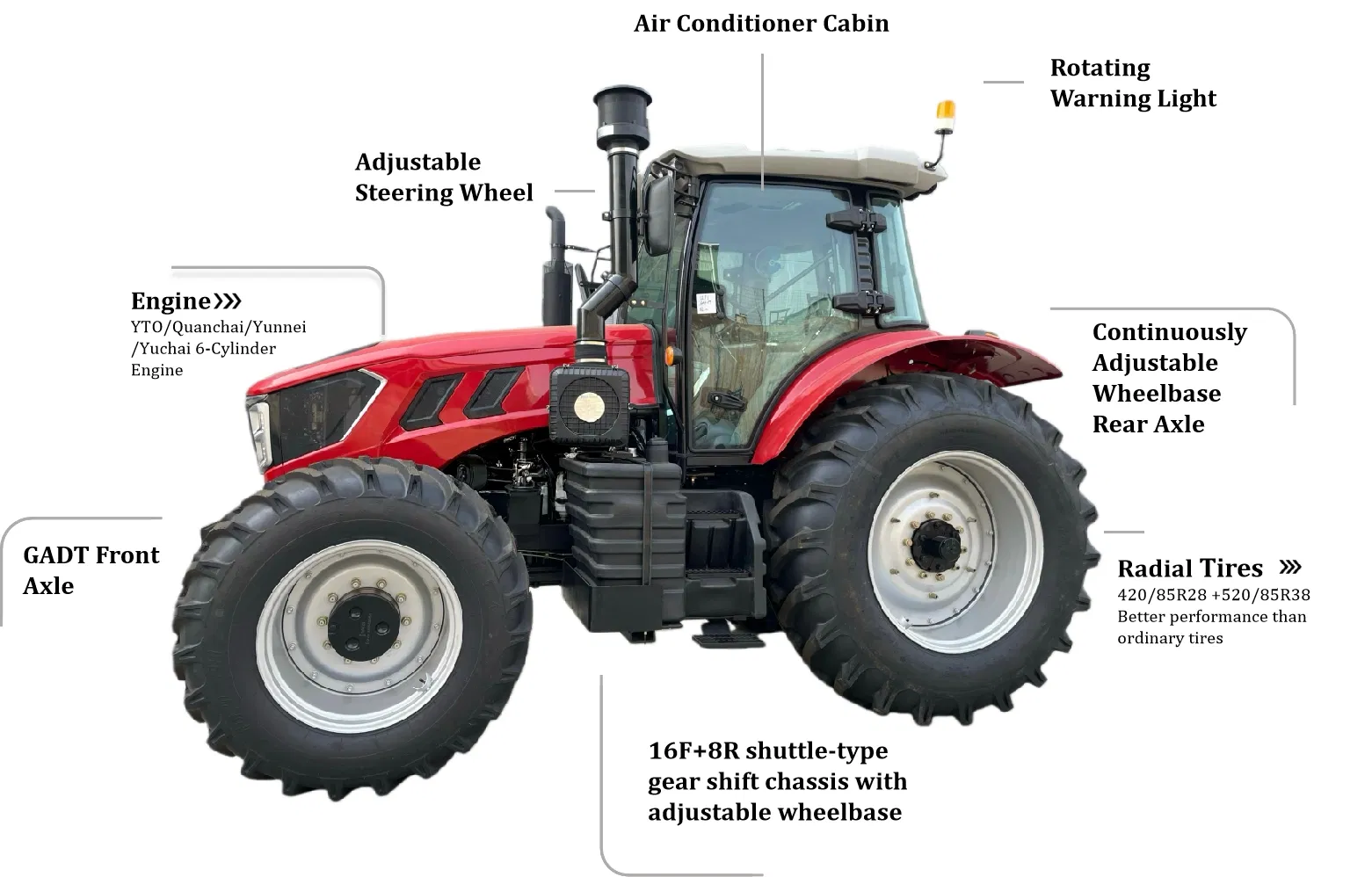 جرار زراعي كبير 4WD 180HP