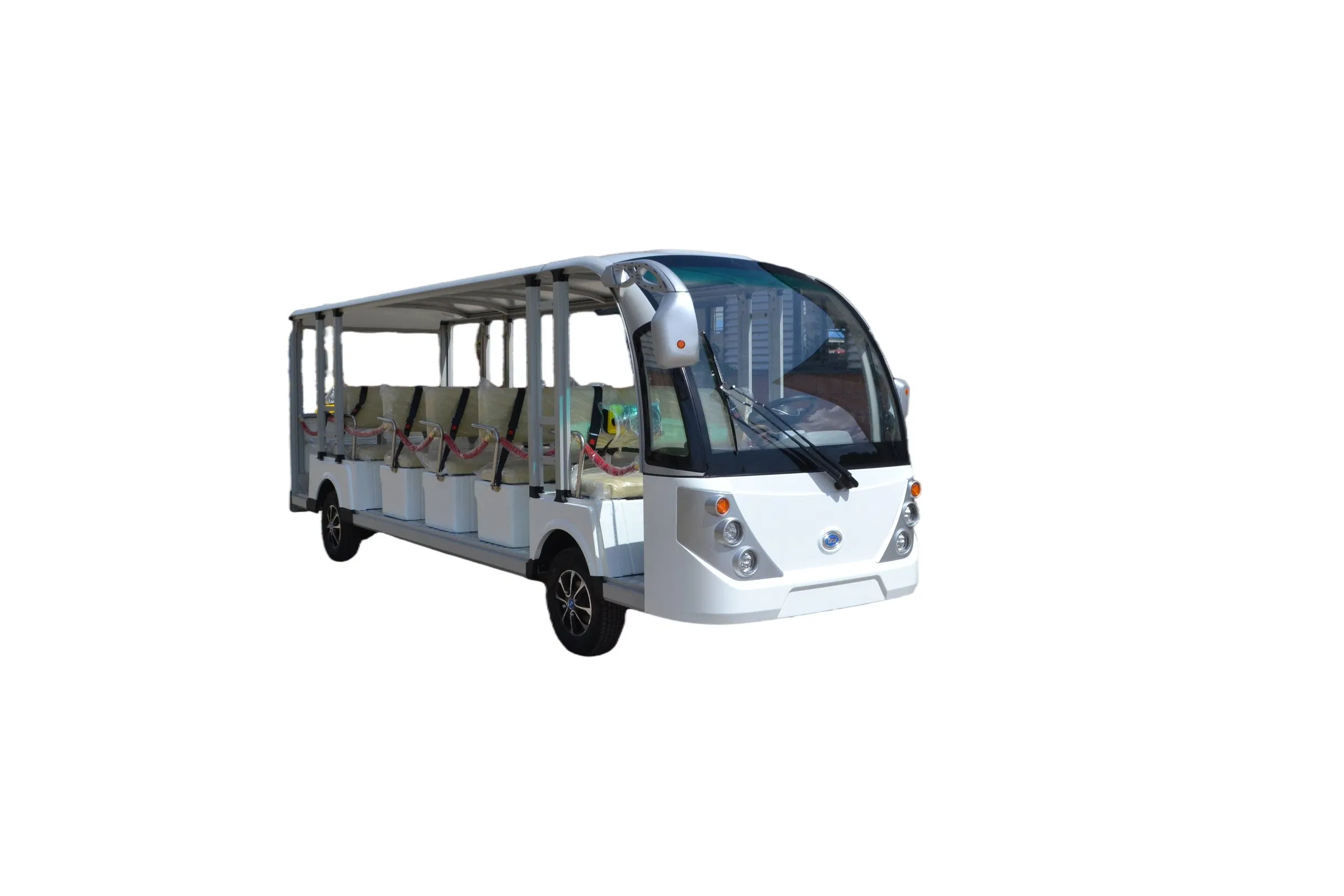 عربة سياحية كهربائية مدمجة 17-Seater مع حجرة شحن خلفية لأمتعة الزوار في المعالم السياحية