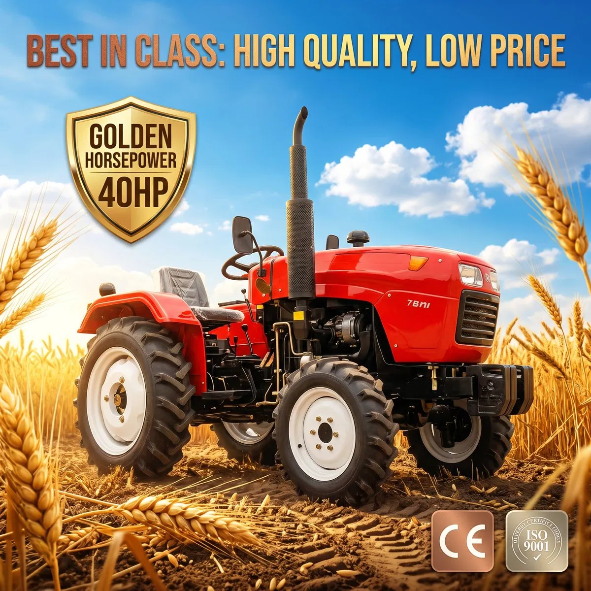 25HP 30HP 35HP 40HP متعدد الاستخدامات 4WD جرار مع آلة حصاد العلف CE E-MARK