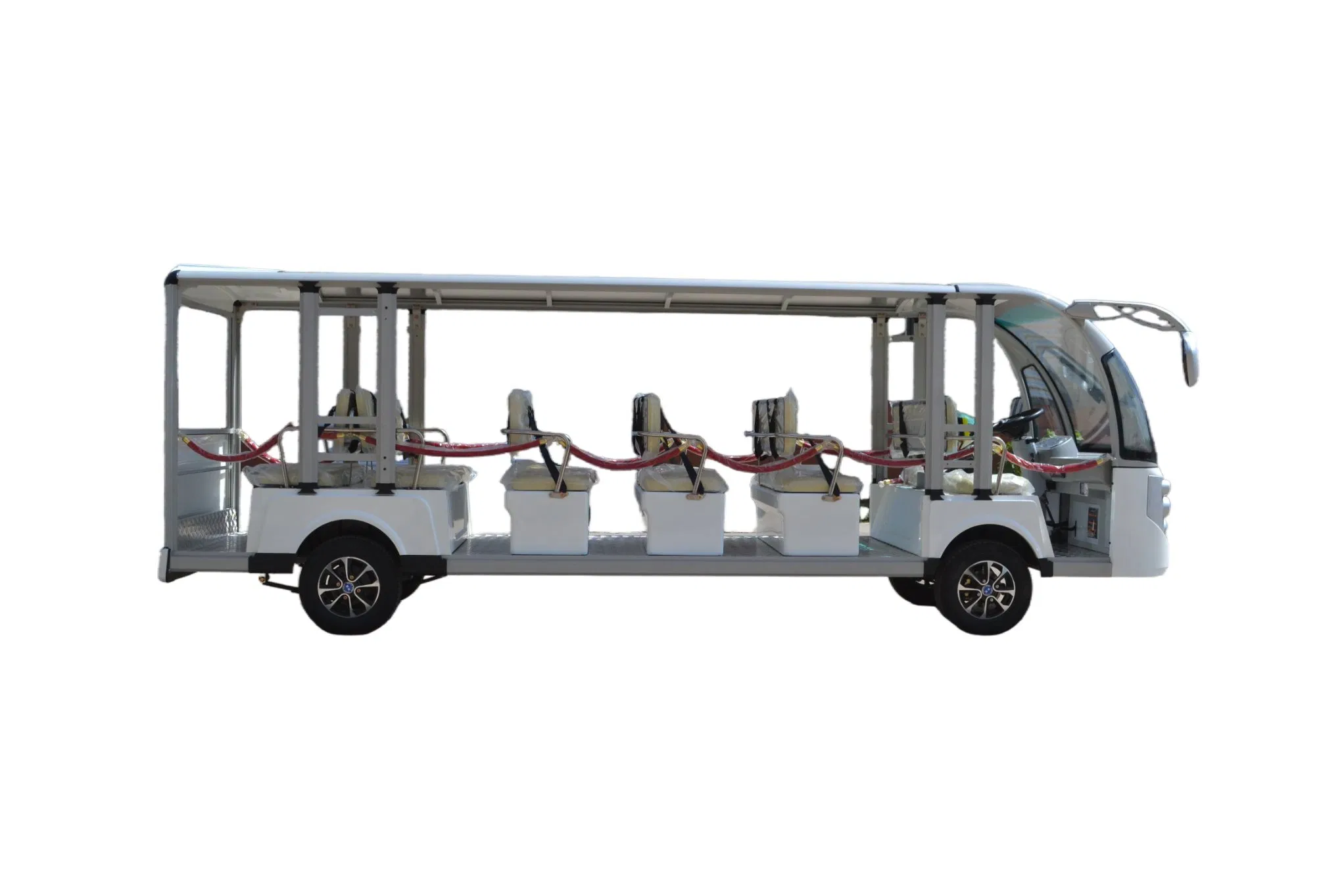 عربة سياحية كهربائية مدمجة 17-Seater مع حجرة شحن خلفية لأمتعة الزوار في المعالم السياحية