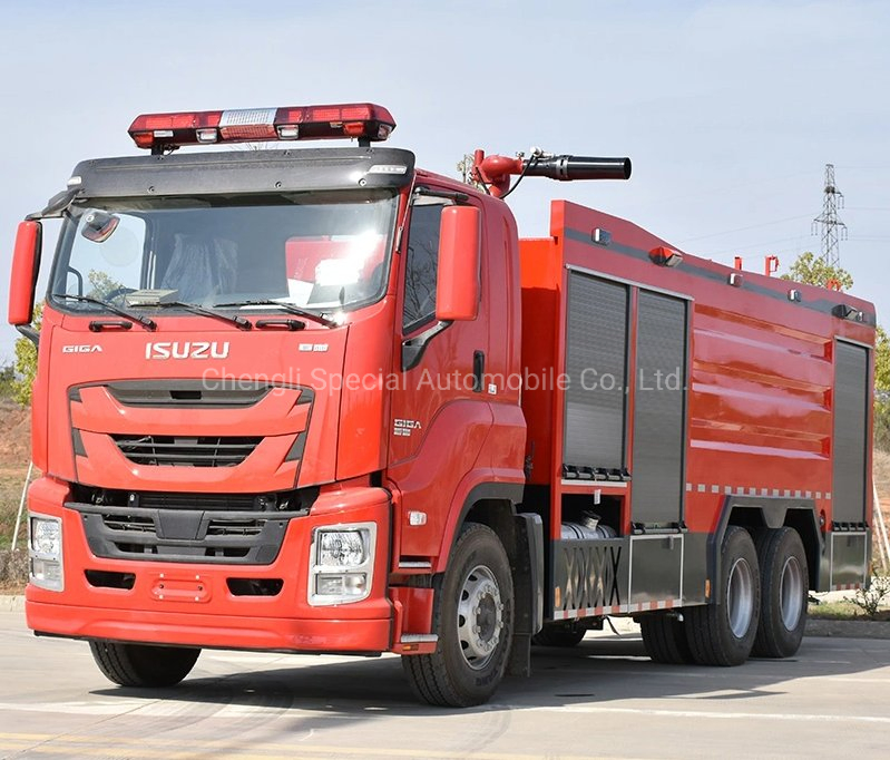 اليابان I سوزو 6X4 جيجا يورو 4 يورو 5 12000L--15000L بندقية حريق إلكترونية سيارة إطفاء مياه رغوية شاحنة إطفاء بسعر مغري في السوق الأفريقية